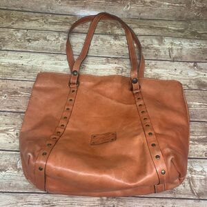 Patricia Nash Shoulder Large Tote Bag Orange Studded